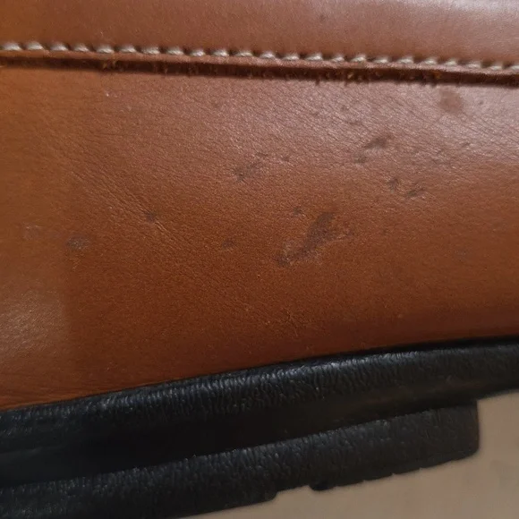 Foot Joy Men's Brown Faux? Leather Loafers Bridle Bit Accent Sz 9 GUC - Picture 14 of 14